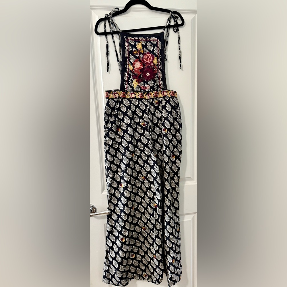 Anthropologie Embroidered Overalls